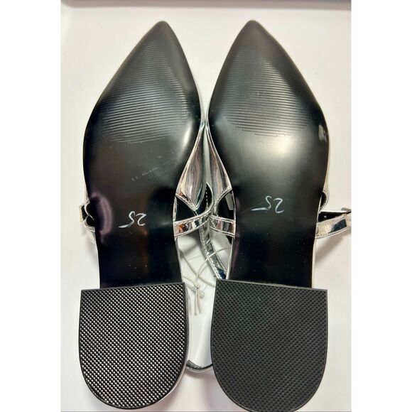 Steve Madden Women's Silver Anyaa  Slingback Double Strap Flats Metallic Size 6. - Picture 10 of 10